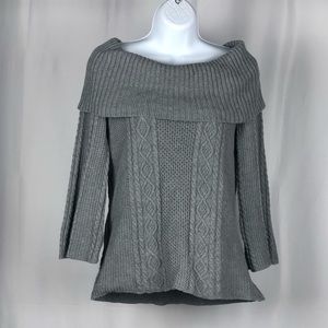 Croft & Barrow Grey Cowl Neck Sweater Sz S